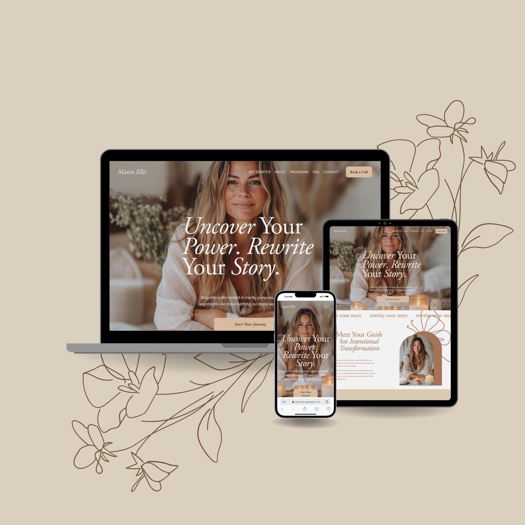 Squarespace 7.1 Template – Warm Feminine Website Design Bundle (life ...