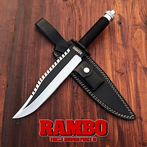 Handmade Rambo Knife: Rambo First Blood Part 2 Movie Replica Knife | Stainless Steel Survival Tactical Knife | Christmas Gift |Birthday Gift