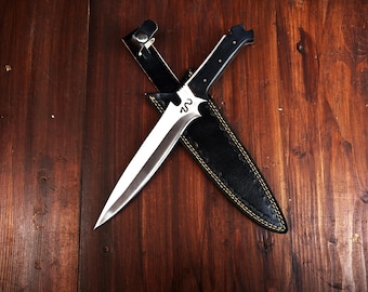 RE4 Jack Krauser Knife Replica: D2 Steel Full Tang with Leather Sheath