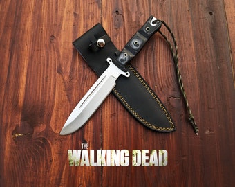 Handmade Daryl Dixon Knife: Stainless Steel Walking Dead Replica with Leather Sheath