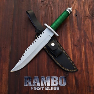 Rambo First Blood: Handmade Rambo Movie Replica Survival Tactical Bowie Knife | Sylvester Stallone Knife | Birthday Gift | Best Men Gifts