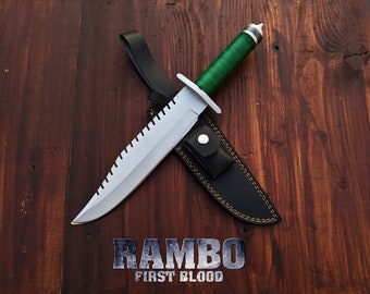 Réplica de faca Bowie feita à mão do filme Rambo: Faca tática de sobrevivência em aço inoxidável