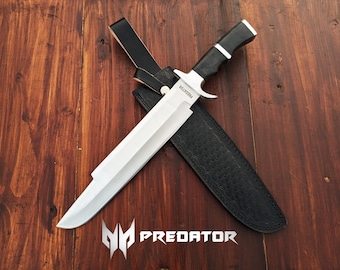 Handmade Predator Movie Replica Knife with Leather Sheath