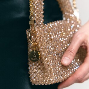 Bolso brillante, bolso con cuentas de cristal, bolso brillante, bolso de diamantes de imitación, bolso de diamantes, bolso de noche, bolso de fiesta, bolso de cristal