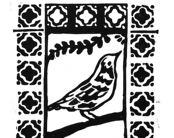 Bird Linocut