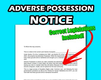 Adverse Possession Notice
