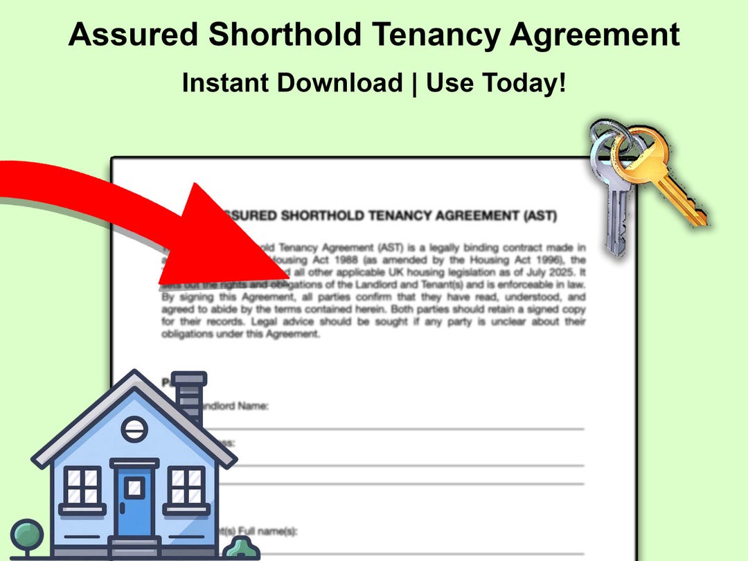 Assured Shorthold Tenancy Agreement (AST) UK - Etsy UK