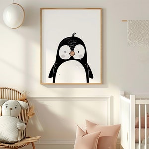 Pinguin Poster, Babyzimmer Dekor, Baby Zimmer Dekor, Pinguin Poster, Tierdrucke, Kinderzimmer Dekor, Gender Neutral Kunst, Kleinkind Zimmer Dekor, Geschenk für Baby