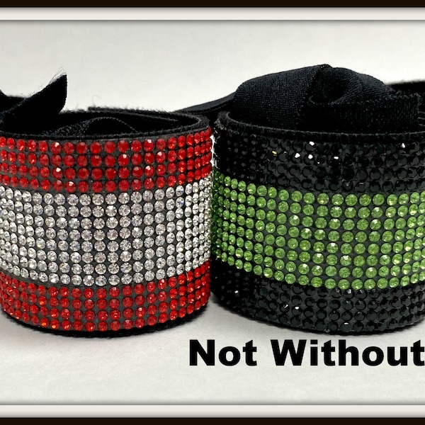 1.5" Two Color Rhinestone Pony Tail Cuff, Cheer Dance Gymnastics Pony Tail Cuff  - Customize Colors