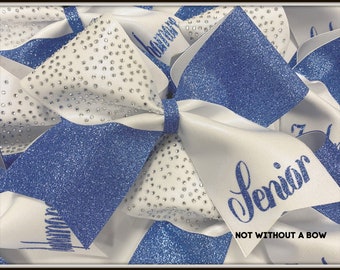 Personalized Rhinestone Glitter Cheer Bow  - Name or Senior Glitter Cheer Bow - Customize Bow Colors