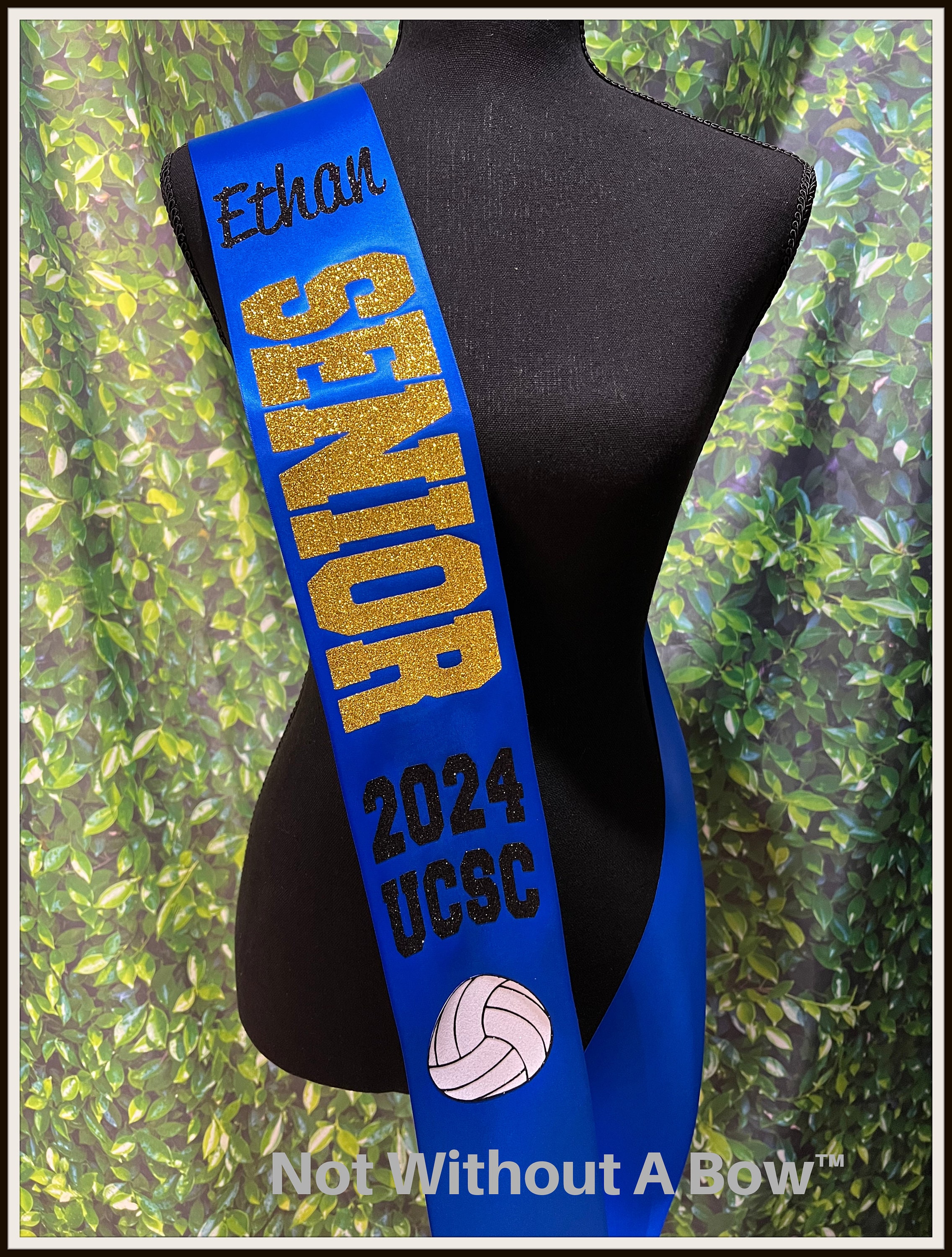Banda de voleibol para personas mayores - Banda de noche para personas mayores - Banda de voleibol - Banda ancha - Colores personalizables / Lazo con alfiler y texto posterior opcionales
