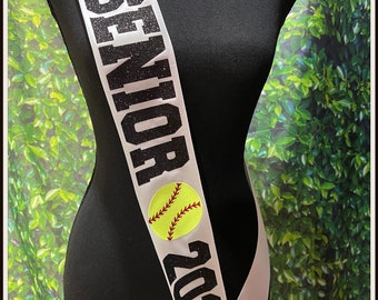 Senior Softball Sash - Senior Sash - Senior Night Sash - Softball Sash - Customize Colors