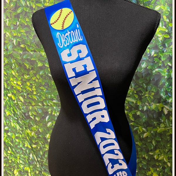 Senior Softball Sash - Senior Sash - Senior Night Sash - Softball Sash - Customize Colors