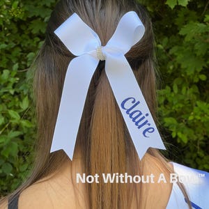 College Style Cheer Bow | Collegiate Style Bow | Thin Cheer Bow | With Name | Choose Color