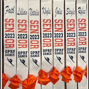 Dance Senior Sash -  Senior Night Sash - Dance Senior Sash 2027 - Wide Sash - Customize Colors | Optional Pin Bow & Back Text