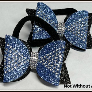 Rhinestone Pigtail Dolly Glitter Cheer Bows - Tailless Cheer Bow - Mini Dolly Glitter Bow  | Pigtail Bows | Customize Colors