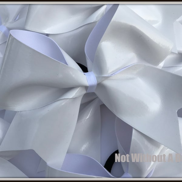 Signature Bow - Write On Bow - White Autograph Cheer Bow -  Write On Cheer Bow
