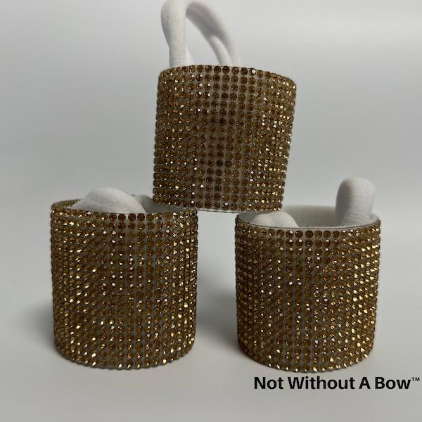 Gold Rhinestone Pony Tail Cuff, Hair Cuff, Cheer Cuff, Ltd quantity - 1.5"x6"  - Ready To Ship