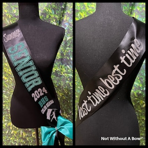 Senior Sash 2026- Senior Night Sash - Custom Senior Sash - Wide Sash - Customize Colors | Optional Pin Bow | Optional Text on Back
