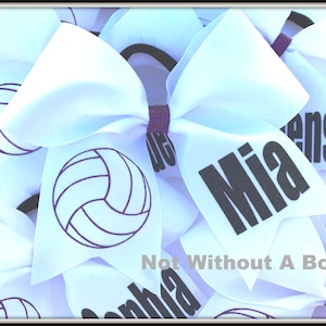 Volleyball Bow - Name & Volleyball Customize Colors - Volleyball Big Bow