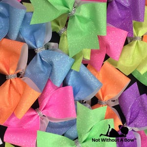 Neon Glitter Cheer Bow  |  Fluorescent Glitter Cheer Bow