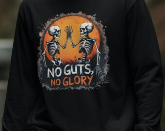 Funny Skeleton High Five Long Sleeve Shirt - Gothic Halloween Graphic Tee