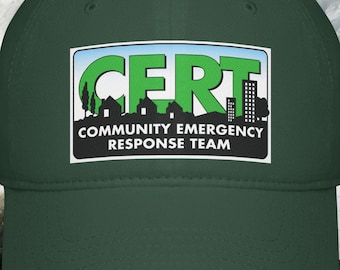CERT Baseball Cap, Low Profile Hat, Adjustable Cap for cert teams, headwear, logo hat, cert baseball hat, community emergency response team