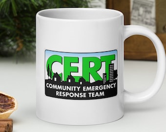 CERT Coffee Mug, Community Emergency Response Team, cert gift, gift for cert member, ceramic mug, coffee cup, dhs, fema, community service