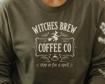 Witches Brew Coffee Co. T-Shirt: Vintage Halloween Witchy Tee