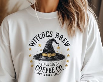 Witches Brew Coffee Co. T-Shirt: Vintage Halloween Witchy Tee