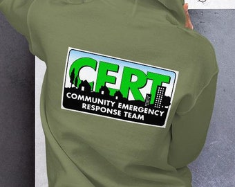 CERT Hoodie Gildan, Community Emergency Response Team, gift for cert member, CERT T-Shirt, tee-shirt, shirt, sweatshirt, community service