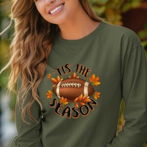 Women&#39;s Football Shirt: &quot;Tis The Season&quot;, Comfort Colors Long Sleeve