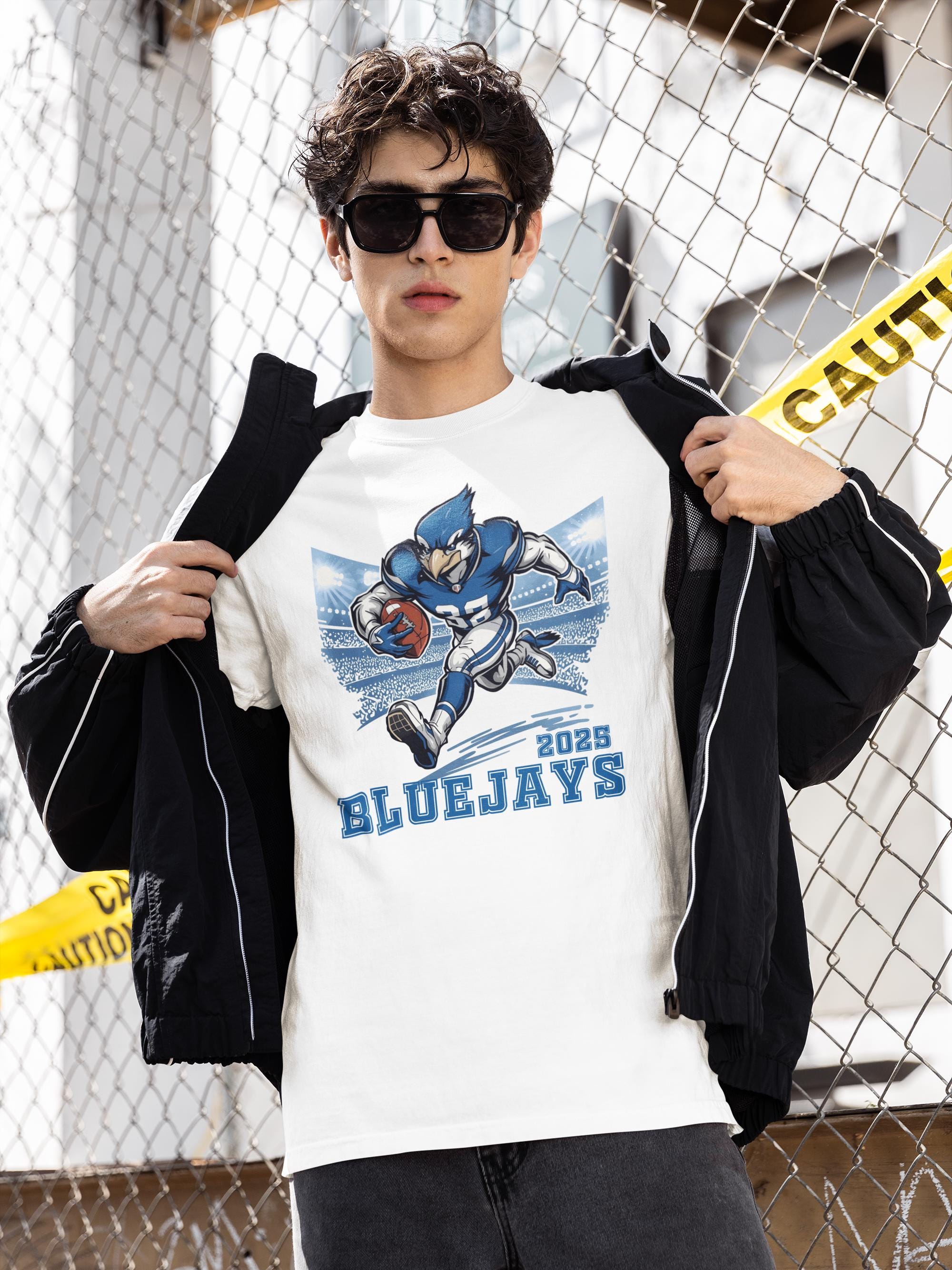 Clever Schools Blue Jays Football T-shirt: Comfort Colors 1717