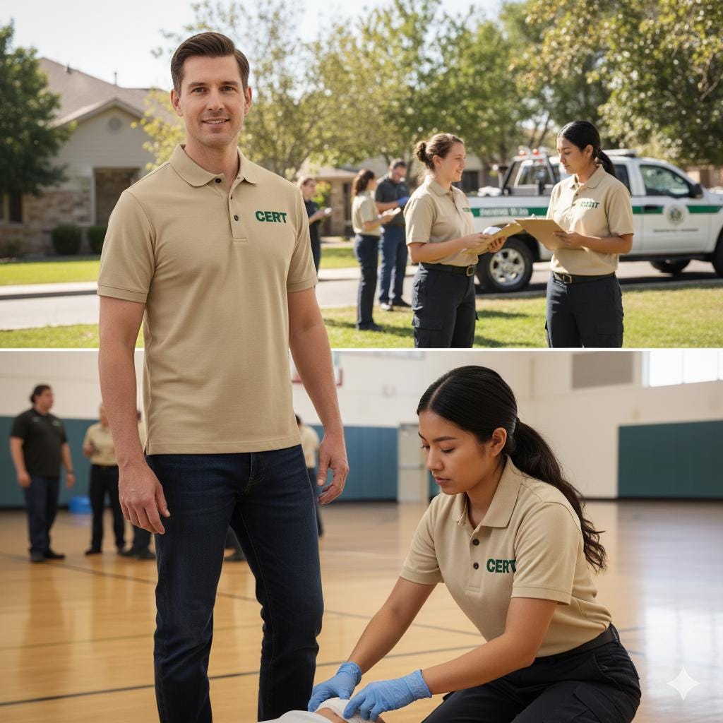 Embroidered CERT Polo Shirt - Community Emergency Response Team Unisex