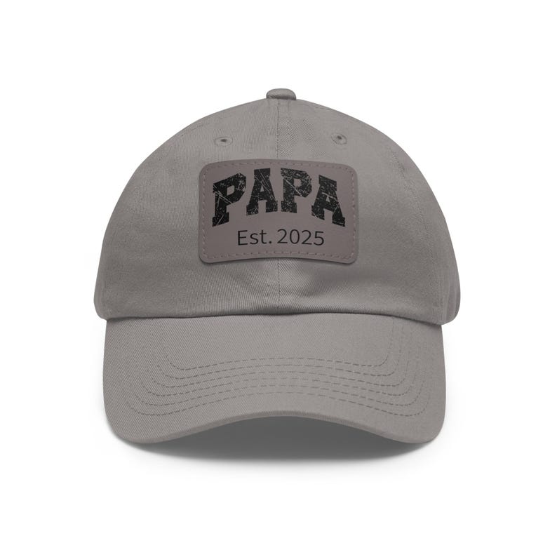 Personalized Papa Hat Custom Leather Patch Cap, Custom Dad Hat for Papa ...