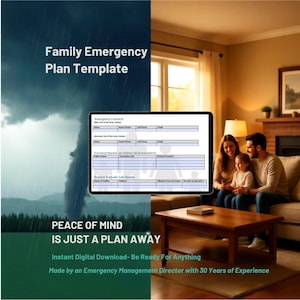 Family Emergency Plan Template: Disaster-SHTF Preparedness-Survival Guide Template, Digital Download, Printable Disaster Planner Binder
