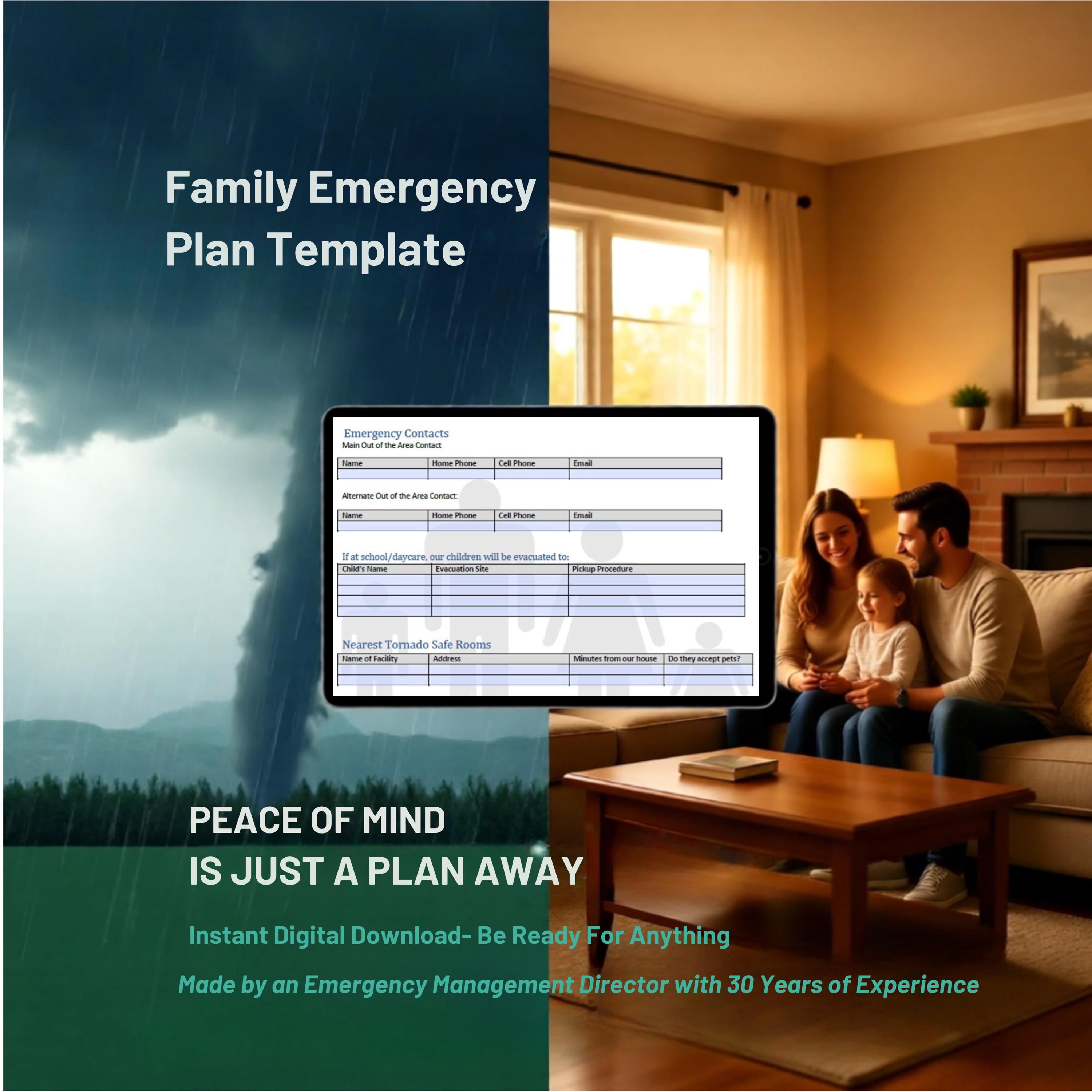 Family Emergency Preparedness Plan Template: Disaster-shtf