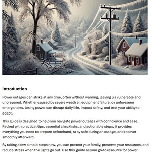 Power Outage Guide, Disaster Plan, Preparedness, Prepping, Prepper, Emergency Plan, Survival, emergency response, disaster plan, checklist, shtf