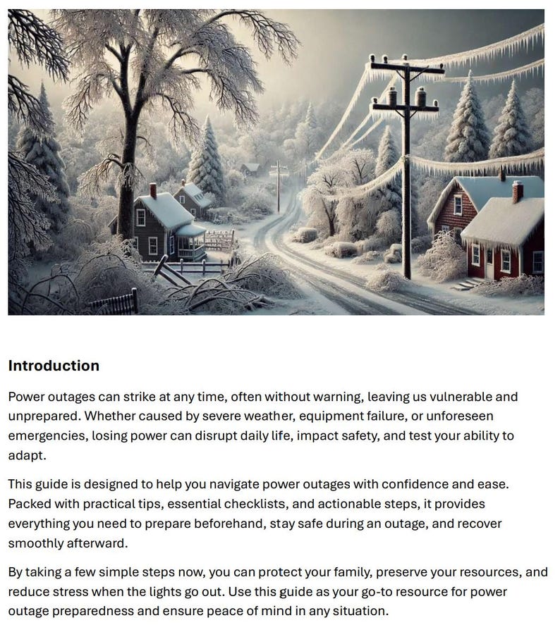 Power Outage Guide, Disaster Plan, Preparedness, Prepping, Prepper, Emergency Plan, Survival, emergency response, disaster plan, checklist, shtf