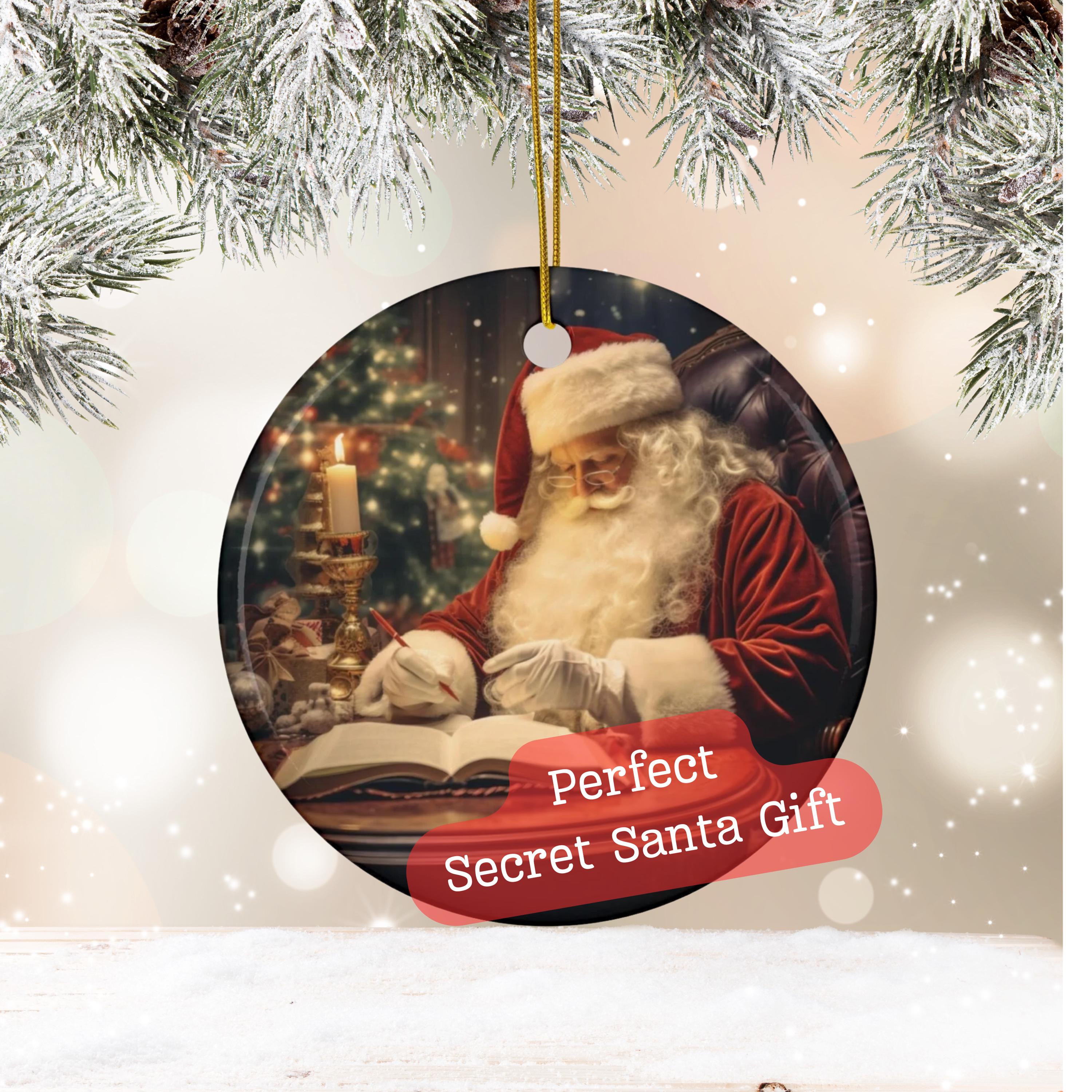 ヴィンテージサンタクロース陶器クリスマスオーナメント：レトロな家族