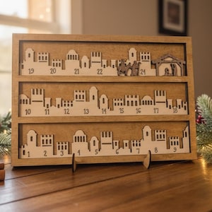 Nativity Advent Calendar: Laser-Cut Wooden Christmas Countdown