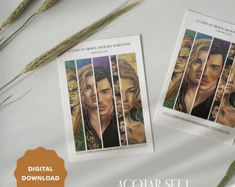 ACOTAR SET 1 - Hardcover Book Edges - Digital Download | Fore Edges Only