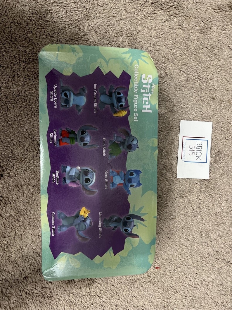 Disney Stitch 8 Pcs Collectible Figure Set NIB Disney Junior figurine 2" tall image 2
