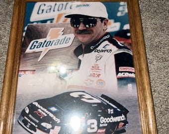 Ingelijste 8 x 10 DALE EARNHARDT NASCAR-foto.  Geweldige staat