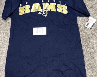 Vintage NFL-teamkleding St. Louis Rams marineblauw T-shirt maat Medium MERK NWT