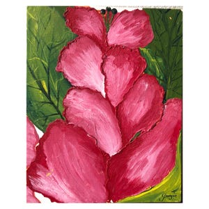 Abstracted Flower Abstract Art Original Acrylic Painting One of A Kind 8&quot; X 10&quot;