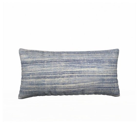 Japanese Woven Indigo Textile Print Boho Lumbar Pillow Case | Etsy