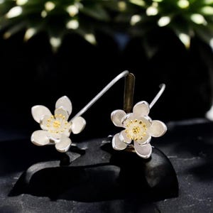 Sterling Silver Flower Earrings: Handmade Floral Design