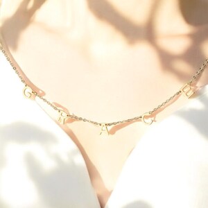 Collar con inicial personalizado: nombre personalizado, letra o joyería con texto especial para mujeres: regalo de amor único: estilo romántico