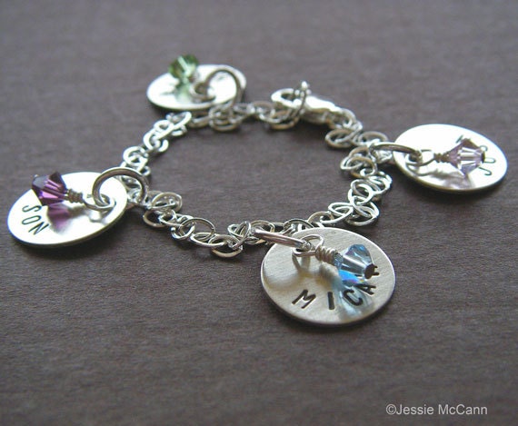 Personalized Bracelet Other charm upon request sterling silver Lotus Flower Bracelet Birthstone Custom Initial Long lasting chain